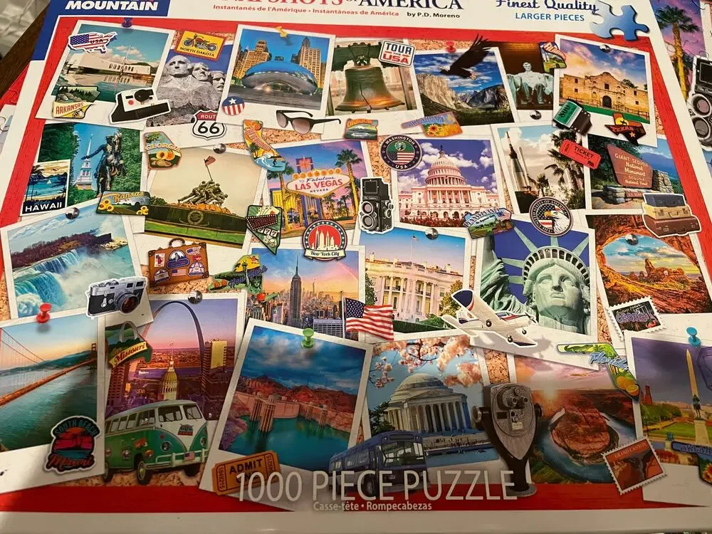 White Mountain 1000 pc. Puzzle Snapshots of America complete #1592
